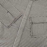 homspun 161-5534 コットン ノーカラー ギンガムチェック ブラウス シャツ グレージュ ホワイト レディース ホームスパン【中古】5-1103M∞