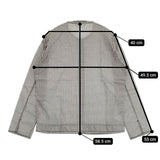 homspun 161-5534 コットン ノーカラー ギンガムチェック ブラウス シャツ グレージュ ホワイト レディース ホームスパン【中古】5-1103M∞