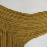 tumugu ランダムリブニット ロングタートルネックカットソー コットン セーター ニット イエロー レディース ツムグ【中古】5-1022T∞