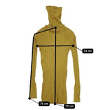 tumugu ランダムリブニット ロングタートルネックカットソー コットン セーター ニット イエロー レディース ツムグ【中古】5-1022T∞
