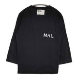 MHL. 595-8169570 ポケット ロゴプリント 長袖Ｔシャツ カットソー ロンＴ ブラック レディース エムエイチエル【中古】5-1103M∞