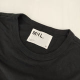 MHL. 595-8169570 ポケット ロゴプリント 長袖Ｔシャツ カットソー ロンＴ ブラック レディース エムエイチエル【中古】5-1103M∞