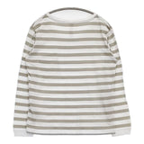 MHL. 595-169378 コットン ポケット ボーダー 長袖Ｔシャツ カットソー ロンＴ ホワイト ベージュ レディース エムエイチエル【中古】5-1103M∞