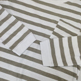 MHL. 595-169378 コットン ポケット ボーダー 長袖Ｔシャツ カットソー ロンＴ ホワイト ベージュ レディース エムエイチエル【中古】5-1103M∞