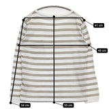 MHL. 595-169378 コットン ポケット ボーダー 長袖Ｔシャツ カットソー ロンＴ ホワイト ベージュ レディース エムエイチエル【中古】5-1103M∞