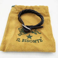 IL BISONTE レザー 編み込み ブレスレット ブラック レディース イルビゾンテ【中古】5-0910G∞