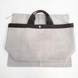 Herve Chapelier 705GPコーテッドキャンバススクエアトートL A4サイズ マスティック×モカ トートバッグ ベージュ ブラウン レディース エルベ・シャプリエ【中古】5-1015G∞