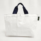 Herve Chapelier 2012PP マルシェバッグM トートバッグ ホワイト ネイビー レディース エルベ・シャプリエ【中古】5-1015G∞