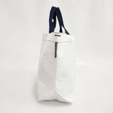 Herve Chapelier 2012PP マルシェバッグM トートバッグ ホワイト ネイビー レディース エルベ・シャプリエ【中古】5-1015G∞