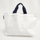 Herve Chapelier 2012PP マルシェバッグM トートバッグ ホワイト ネイビー レディース エルベ・シャプリエ【中古】5-1015G∞