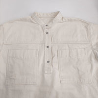 GALLARDAGALANTE 未使用 デニムスキッパーシャツ プルオーバー 定価27500円 長袖 25SS アイボリー レディース ガリャルダガランテ【中古】5-0731M♪