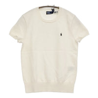 POLO RALPH LAUREN 新品 コットンブレンドショートスリーブ サイズXS ニット ホワイト レディース ポロ・ラルフローレン【中古】5-0731S♪