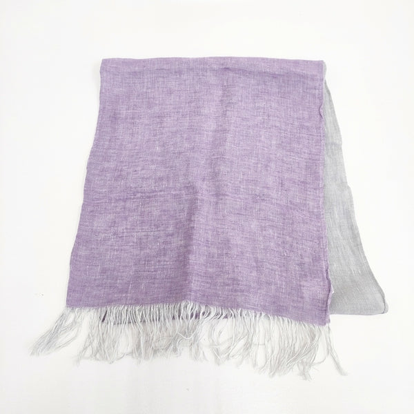 中川政七商店 リネン バイカラー 無地 ストール パープル グレー レディース 中川政七商店【中古】5-0802M◎