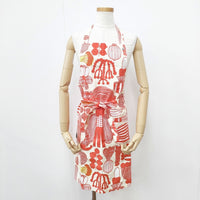 marimekko Puutarhurin parhaat プータルフリンパルハート エプロン イエロー オレンジ レディース マリメッコ【中古】5-0913G◎