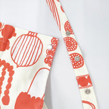marimekko Puutarhurin parhaat プータルフリンパルハート エプロン イエロー オレンジ レディース マリメッコ【中古】5-0913G◎