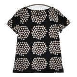 marimekko Puketti プケッティ YKSIN サイズXS 半袖Ｔシャツ カットソー ブラック ベージュ レディース マリメッコ【中古】5-0809S♪