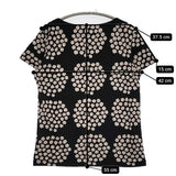 marimekko Puketti プケッティ YKSIN サイズXS 半袖Ｔシャツ カットソー ブラック ベージュ レディース マリメッコ【中古】5-0809S♪