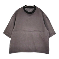 MUYA スリークオータースリーブTシャツ サイズ2 定価12100円 リネンヘンプカットソー ブラウス チャコールグレー レディース ムヤ【中古】5-0809S♪