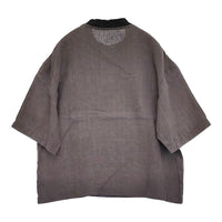 MUYA スリークオータースリーブTシャツ サイズ2 定価12100円 リネンヘンプカットソー ブラウス チャコールグレー レディース ムヤ【中古】5-0809S♪