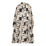 ALYSI イタリア製 総柄 レーヨンドレス ワンピース ベージュ ブラウン レディース アリジ【中古】5-1105M∞