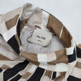 ALYSI イタリア製 総柄 レーヨンドレス ワンピース ベージュ ブラウン レディース アリジ【中古】5-1105M∞