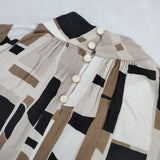 ALYSI イタリア製 総柄 レーヨンドレス ワンピース ベージュ ブラウン レディース アリジ【中古】5-1105M∞