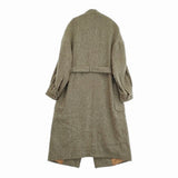 ALYSI イタリア製 サイズ42 ウールモヘヤ混 コート ライトグリーン グレー レディース アリジ【中古】5-1103T♪