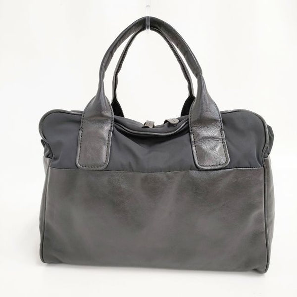 KEI HAYAMA ナイロンレザーコンビ ボストンバッグ トートバッグ ブラック レディース ケイハヤマ【中古】5-1015G∞