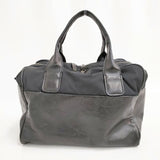 KEI HAYAMA ナイロンレザーコンビ ボストンバッグ トートバッグ ブラック レディース ケイハヤマ【中古】5-1015G∞