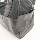 KEI HAYAMA ナイロンレザーコンビ ボストンバッグ トートバッグ ブラック レディース ケイハヤマ【中古】5-1015G∞