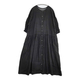 nest Robe 01212-1193 ヘンプバルーンスリーブワンピース 製品染め ワンピース ブラック レディース ネストローブ【中古】5-1105M∞