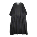 nest Robe 01212-1193 ヘンプバルーンスリーブワンピース 製品染め ワンピース ブラック レディース ネストローブ【中古】5-1105M∞