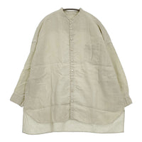 nest Robe 01181-1034 リネンハイカウントバンドカラーシャツ 長袖シャツ ライトグリーン レディース ネストローブ【中古】5-0819M♪