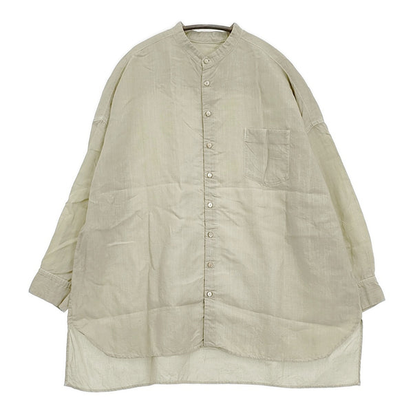 nest Robe 01181-1034 リネンハイカウントバンドカラーシャツ 長袖シャツ ライトグリーン レディース ネストローブ【中古】5-0819M♪