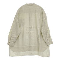 nest Robe 01181-1034 リネンハイカウントバンドカラーシャツ 長袖シャツ ライトグリーン レディース ネストローブ【中古】5-0819M♪