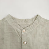 nest Robe 01181-1034 リネンハイカウントバンドカラーシャツ 長袖シャツ ライトグリーン レディース ネストローブ【中古】5-0819M♪