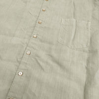 nest Robe 01181-1034 リネンハイカウントバンドカラーシャツ 長袖シャツ ライトグリーン レディース ネストローブ【中古】5-0819M♪