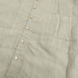 nest Robe 01181-1034 リネンハイカウントバンドカラーシャツ 長袖シャツ ライトグリーン レディース ネストローブ【中古】5-0819M♪
