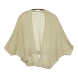 grin 8222K-001 サイズ2 コットンリネンニット ポンチョ ドルマンスリーブ カーディガン ライトグリーン レディース グリン【中古】5-0819M♪