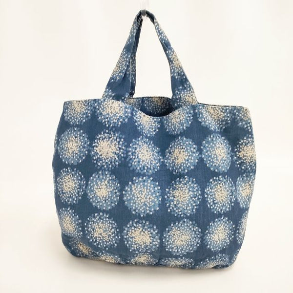 中川政七商店 斑濃 むらご 藍染め 銀糸の刺繍 定価12960円 トートバッグ ブルー レディース 中川政七商店【中古】5-1122G∞