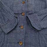 ao ガーゼノーカラージャケット 定価25740円 サイズM デニムガーゼ ノーカラージャケット ブルー レディース アオ【中古】5-1018M♪