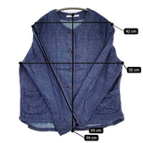 ao ガーゼノーカラージャケット 定価25740円 サイズM デニムガーゼ ノーカラージャケット ブルー レディース アオ【中古】5-1018M♪