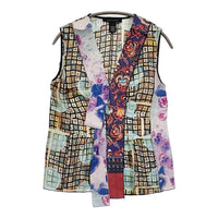 MARC JACOBS パッチワーク シルク サイズ0 ノースリーブ ブラウス シャツ マルチカラー レディース マークジェイコブス【中古】5-0809S♪