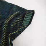 ISSEY MIYAKE アシンメトリー オーロラ ウール混 チュニック ポンチョ 17AW ブラック グリーン レディース イッセイミヤケ【中古】5-0731T♪