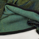ISSEY MIYAKE アシンメトリー オーロラ ウール混 チュニック ポンチョ 17AW ブラック グリーン レディース イッセイミヤケ【中古】5-0731T♪