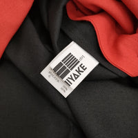 ISSEY MIYAKE ウール混 IL73FH332 サイズ3 バイカラー Vネック ワンピース レッド ブラック レディース イッセイミヤケ【中古】5-0731S♪