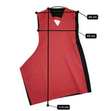 ISSEY MIYAKE ウール混 IL73FH332 サイズ3 バイカラー Vネック ワンピース レッド ブラック レディース イッセイミヤケ【中古】5-0731S♪