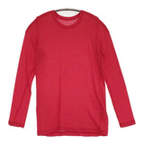 me ISSEY MIYAKE ウール混 ニット MI34JK801 クルーネック カットソー レッド レディース ミー イッセイミヤケ【中古】5-1103T♪