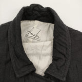 daska ヘリンボーン ウッドボタン リネン サイズ11 ジャケット ブラック レディース ダスカ【中古】5-1018M♪