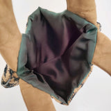 mina perhonen XS9441 anemone 刺繍 リネンシルク egg bag エッグバッグ トート ブラウン グリーン レディース ミナペルホネン【中古】5-0731G♪